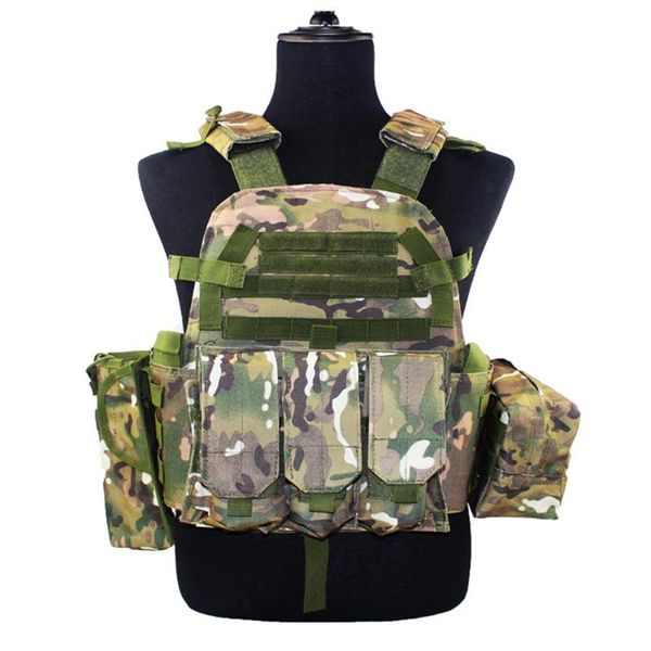 

multifunctional tactic vest cs detachable vest waistcoat outdoor training hunting pocket combat waistcoat, Gray;blue