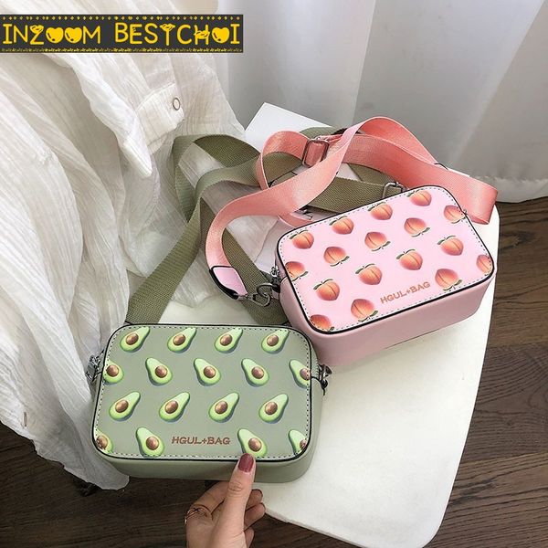 

фрукты авокадо сумки малый box форма мешка плеча клубничный crossbody сумка арбуз мода посланник bolsos mujer