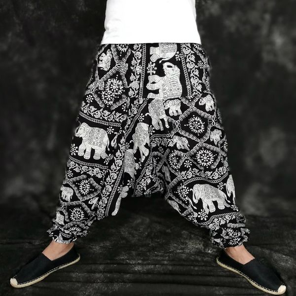 

hiphop mens harem pants baggy drop crotch sweatpant trousers wide legs joggers man pants clothing pantalones hombre, Black