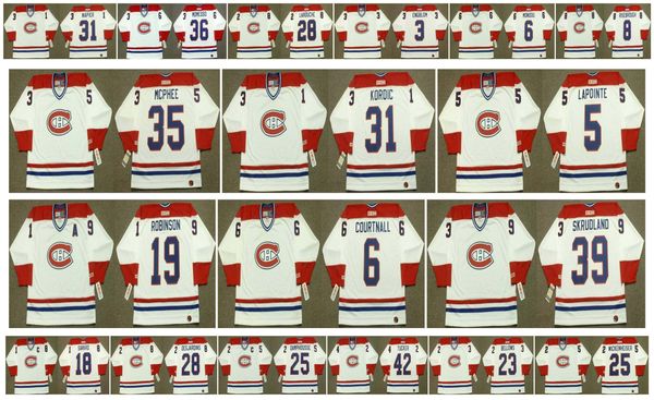 

vintage montreal canadiens jersey 18 denis savard 28 pierre larouche 25 jacques lemaire 42 darcy tucker 23 bob gainey 25 damphousse hockey, Black;red