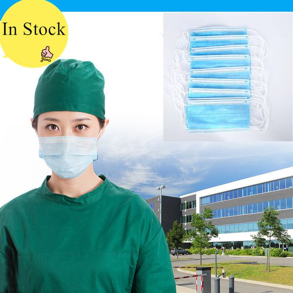 

non woven disposable earloop mouth 10/30/50/100pcs anti-dust 3 layers face masks for salon beauty