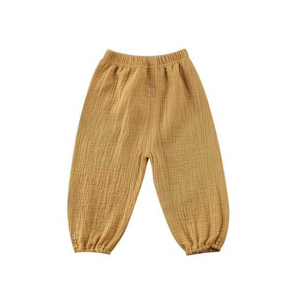 

autumn girls boys kids solid color elastic waist loose linen harem pants casual sport loose dance bloomers trousers 1-4years old, Blue