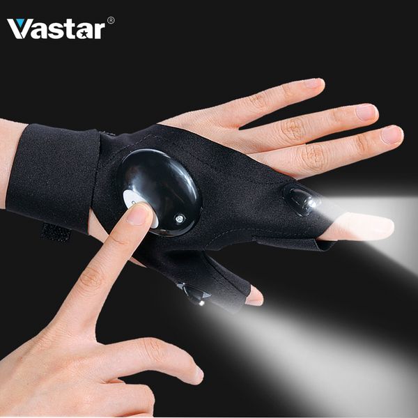 

vastar hand tools lighting waterproof gloves with led light for repair tool kit, include battery