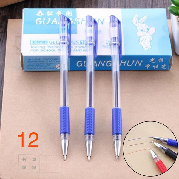 

fountain pen 12pcs pens ink 0.5mm gel study supplies pencil plastic shell red/blue