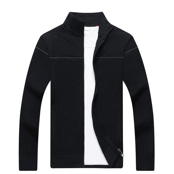 

men's cotton brand sweater male jacket solid color sweaters knitwear warm sweatercoat cardigans men clothing, White;black