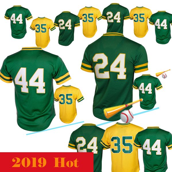 

24 Rickey Henderson 44 Reggie Jackson baseball jersey