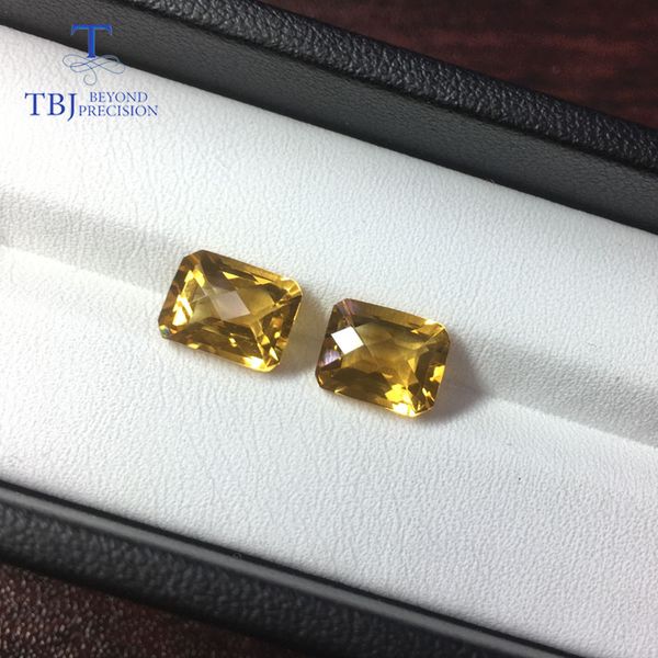 

tbj,citrine oct 7-9 mm ,5.05ct two pieces in one lot for diy gold jewelry, Black