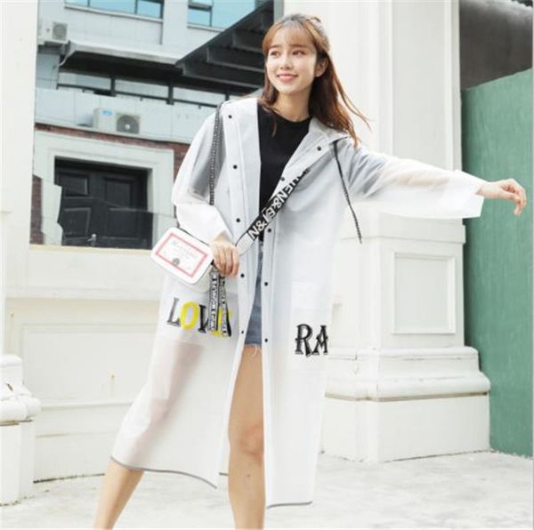 

womens mens designer raincoats long sleeve print womens hooded rainwear fashion style mens transparent raincoats non-disposable, Black
