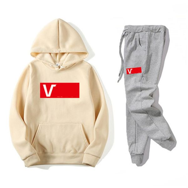 

двадцатый mens tracksuit модельер толстовки + брюки 2 бюстье solid color brand техники костюмы высокого качества костюмы для mens размер s-3, Gray