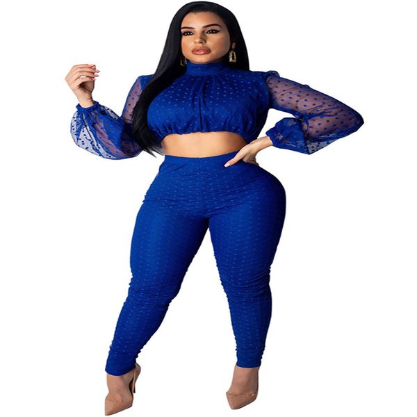 

womens sets two piece mesh long sleeve pants woman tracksuit 2 pieces spring women clothes 2019 plus size, White
