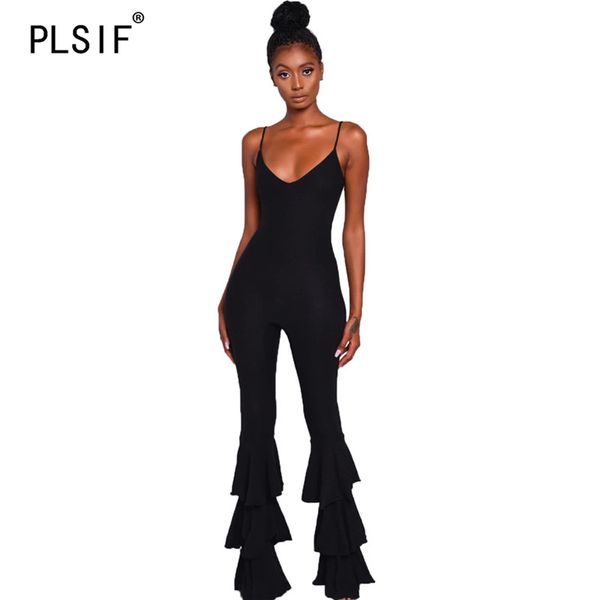 

european design women jumpsuit ruched solid lady rompers women jumpsuit beach overalls, Black;white