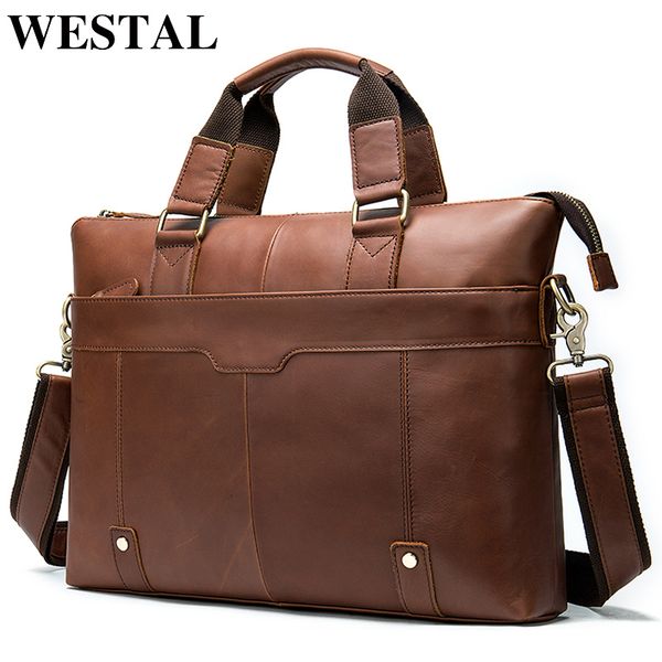 

мужская портфель кожаный ноутбук сумка мужской из натуральной кожи офиса сумка для бизнеса 14inch document посланника мужчин