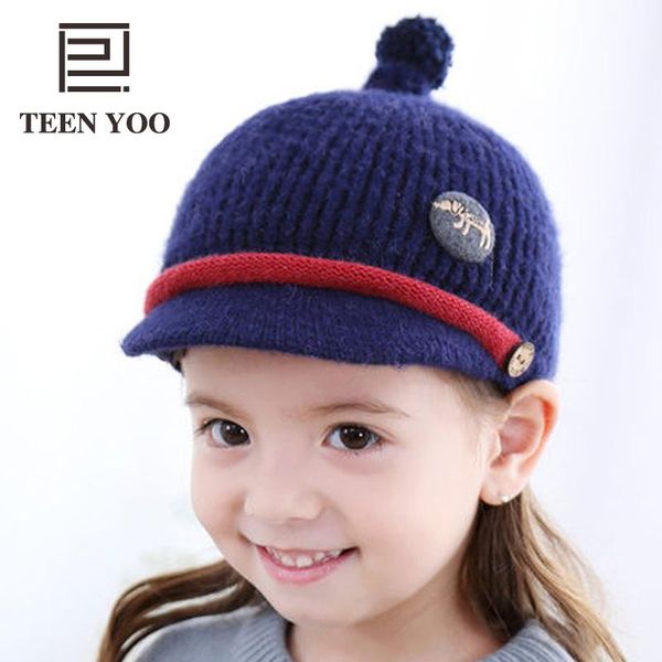 

new knitted arylic autumn winter children lovely cap cute puppy cartoon boys girls baby ear protector casual warm beanie kids