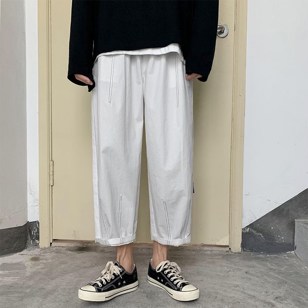 

autumn new pants men fashion solid color casual straight trousers man streetwear wild hip hop loose joggers sweatpants m-2xl, Black