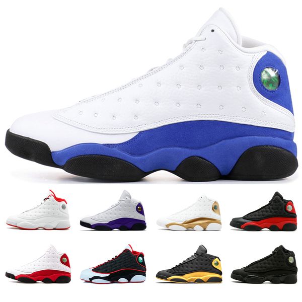 

13 hyper royal men women basketball shoes 13s grey toe court purple phantom he got name chicago cap and gown sneakers
