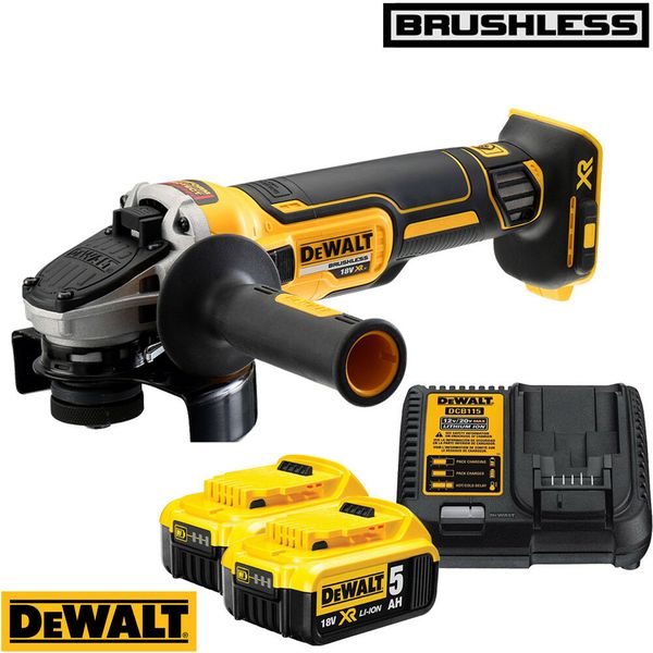 

Dewalt dcg405n 18v bru hle angle grinder 125mm with 2 x 5 0ah dcb184 dcb115
