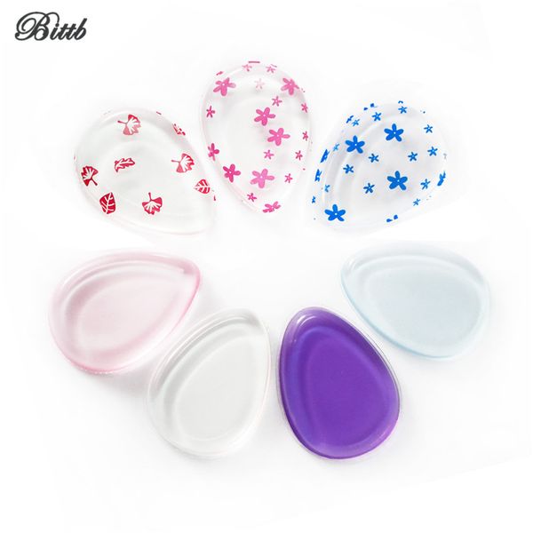 

bittb 1pc clear jelly pudding silicone gel cosmetic makeup sponges paste cream foundation maquiagem powder beauty essential puff