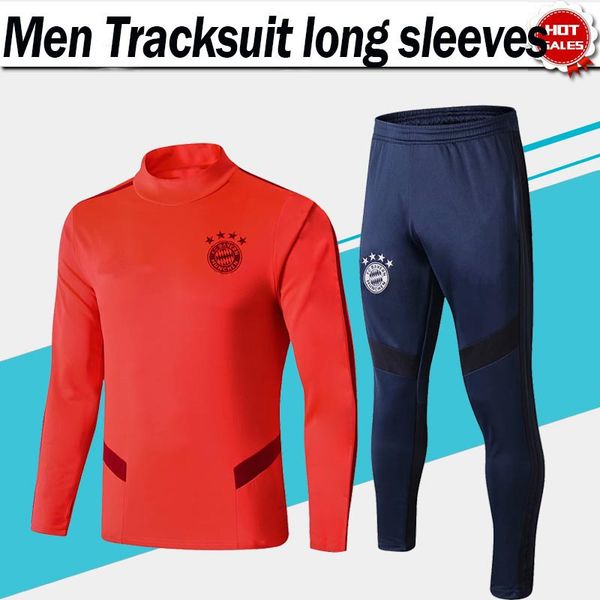 

2020 bayern tracksuit long sleeve high collar soccer kit 19/20 red sport training suit sweatsuit football uniform pants, Black