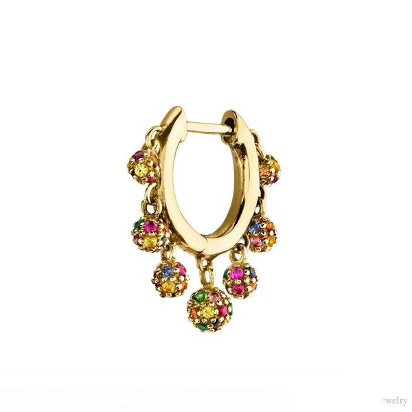 

colorful disco ball charm elegance 2019 new women jewelry small hoops floating ball charms trendy earring gold, Golden;silver