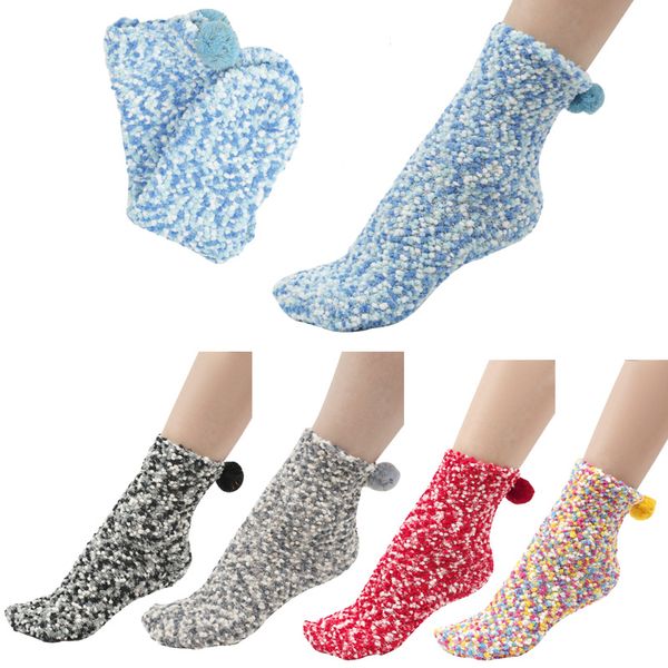 

1pair candy women fluffy socks warm winter cosy lounge bed socks xmas gift christmas lady soft floor home clothing accessories