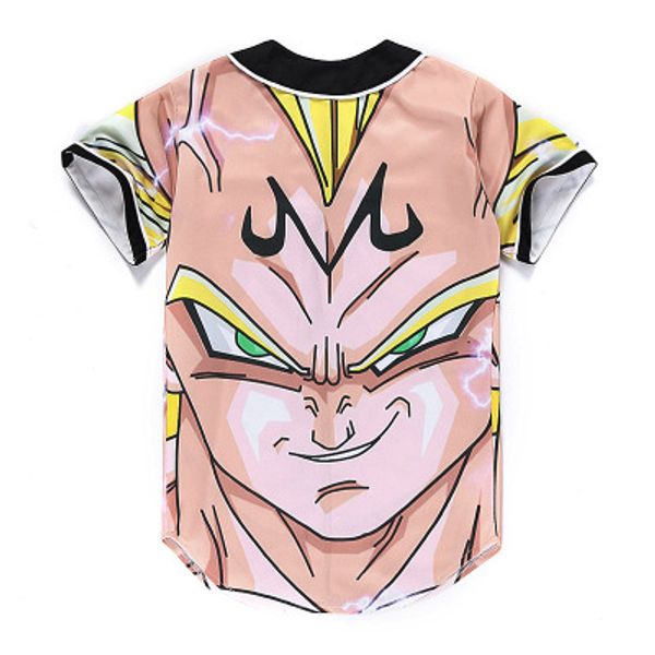 

new style men baseball jersey sport shirt with button 3d fashion good quality 34, Blue;black