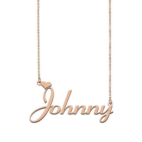

johnny name necklace , custom name necklace for women girls friends birthday wedding christmas mother days gift, Silver