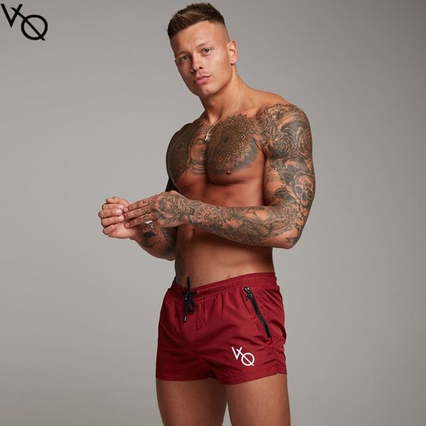 

men's muscle fitness sport shorts summer new style sweat absorbing quick-dry athletic short pants running slim fit beach shorts, White;black