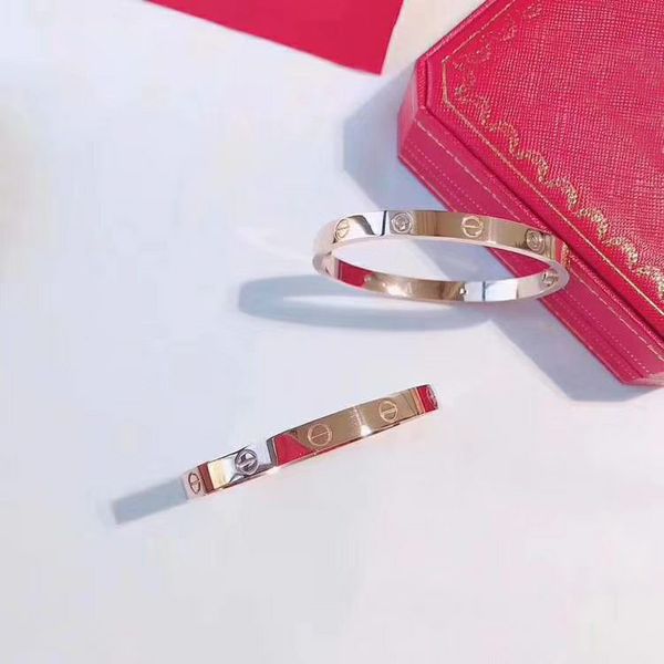 

titanium steel love bracelet silver rose gold bangles women men screw screwdriver bracelet couple jewelry with original box set, Black