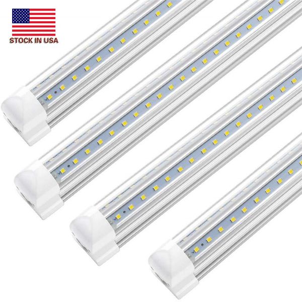 Estoque em EUA + 2 pés 4 pés 5 pés 6 pés 8 pés Tubo LED Luz V Tubos de LED integrados de 8 pés portas mais frias Luzes LED LED