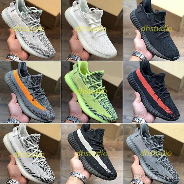 

2018 classic 9 colors woman man designer shoe sesame zebra primeknit trainer sneaker semi frozen yellow kanye shoe casual shoes, Black