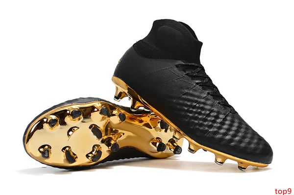 

2020 new 100% original magista obra ii soccer shoes black gold soccer cleats high ankle football boots