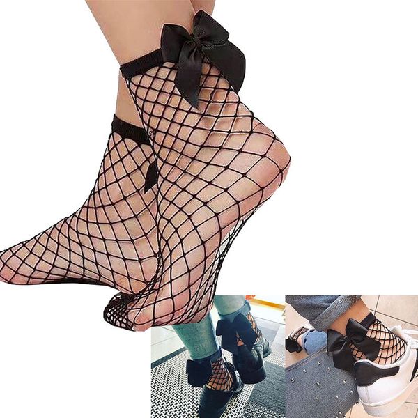 

fishnet socks women mesh lace fish net ladies short socks transparent woman summer ankle ruffle casual skarpetki d4, Black;white