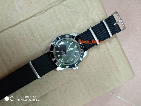 

Роскошные часы высшего качества Лучшие фабрики 40 мм Topselling Vintage sub 6538 Военный холст