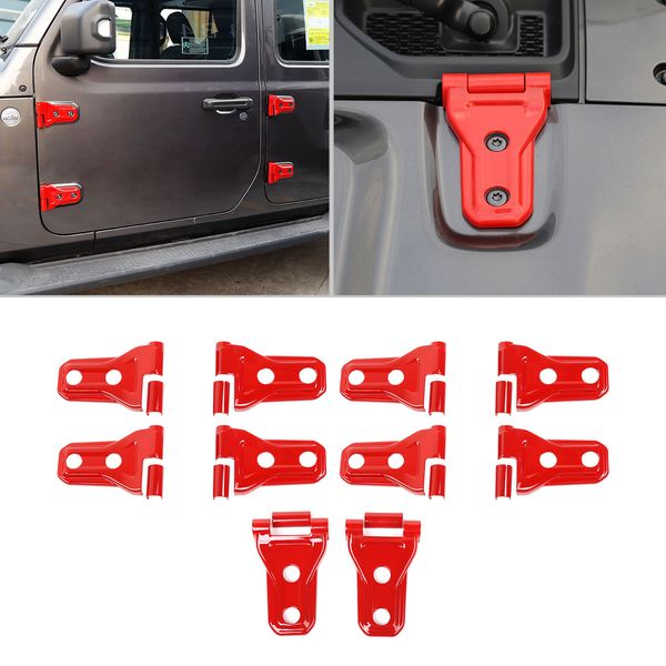 Carro ABS Red Door Hinge Decoração Tampa 4 portas Para Jeep Wrangler JL 2018+ Auto Acessórios Exterior