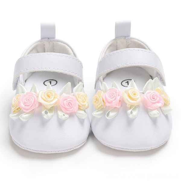 

baby shoes for girl newborn toddler simple small fresh flower first walkers baby girl toddler princess pu shoes, Black;grey