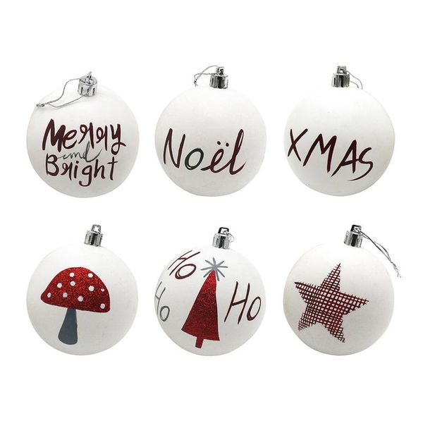 

merry christmas white ball christmas tree ornament round tree xmas balls
