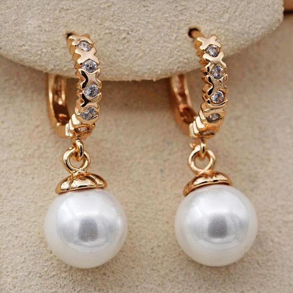 

jewelry new brand design gold color pearl hoop earrings for women's earrings trendy earring for party wedding accessories gift, Golden;silver