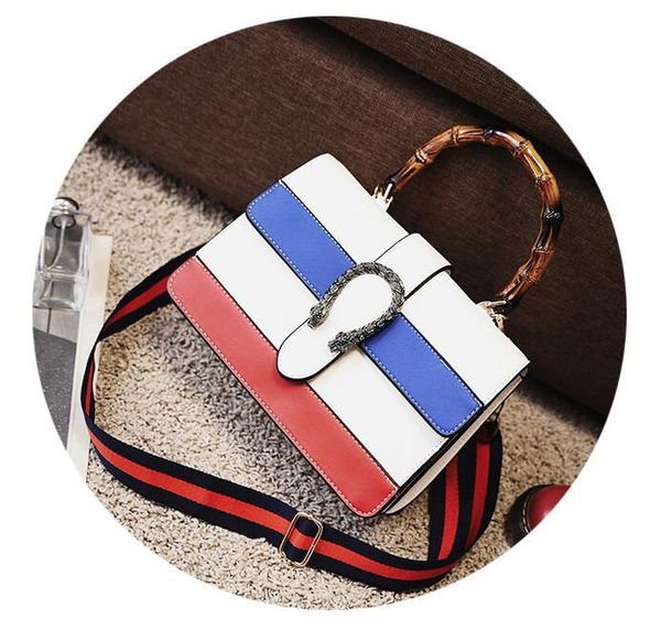 

handbags handbags new bamboo bag shoulder bag fashion wild color bag wide shoulder strap