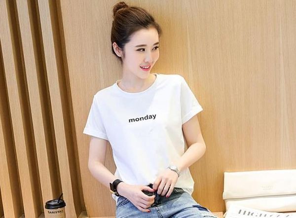

women t shirt fashion ladies fashion causal cotton tshirt short sleeve femme style mode classic cotton summer tees, White