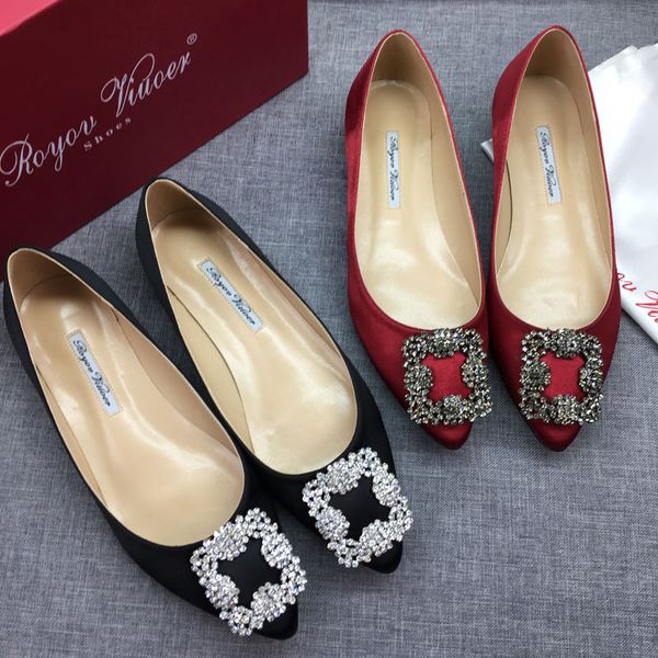 

casual designer lady luxura black satin leather strass crystal point toe chunky heel shoes brand new with original box bride shoes