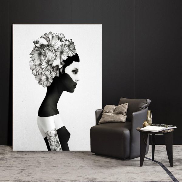 

девушка с цветком украшение стен дома главная wall art decor ручная роспись hd печать маслом на холсте wall art холст картинки 190907