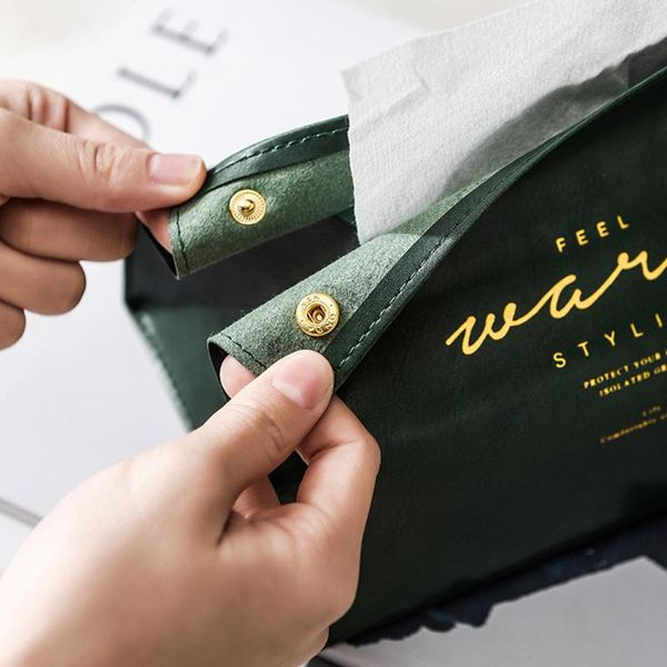 

paper dispenser tissue holder case for office useful home decoration nordic napkin tissue holder ins leather box dropship