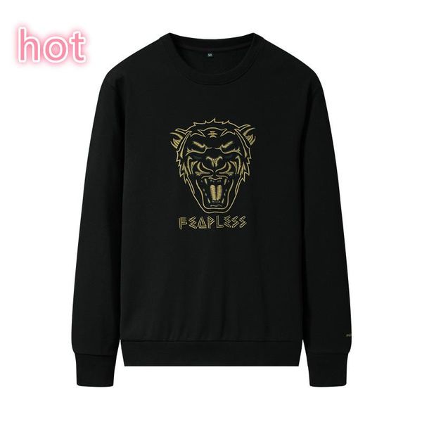 

мужская мода толстовки осень повседневная мужчины пуловер толстовка с печатью высокого качества o-образным вырезом с длинными рукавами мужск, Black