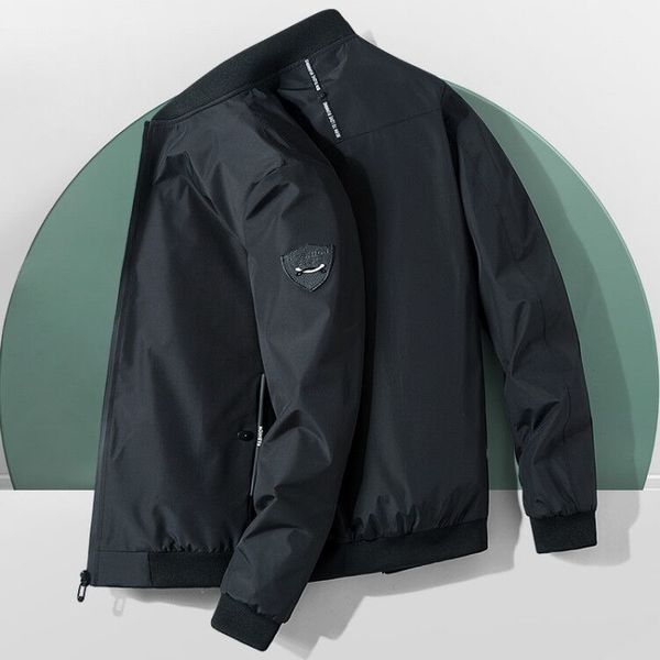 

men's jackets men bomber jacket thin slim long sleeve baseball windbreaker zipper male outwear brand clothing, Black;brown