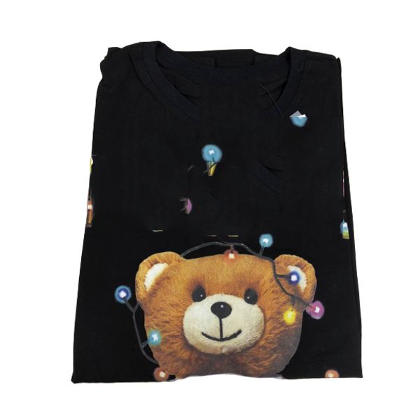 

mens конструктора t shirt chino luxury медведь pattern тройники мужская мода печати короткие рукава 2020 летняя женщины футболки 2colors, White;black