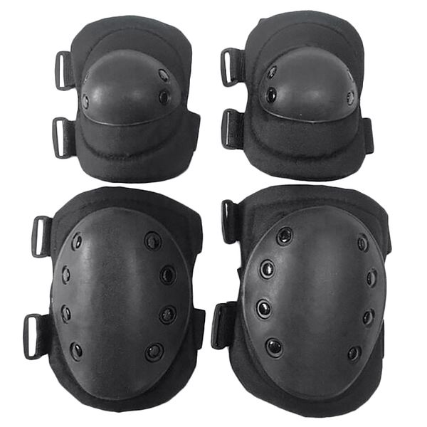 

4 pcs protective pad set professional sports knee elbow protector elbow, Black;gray