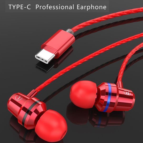 

usb type-c earphone stereo bass sport headphones with mic type c headset usb-c earbuds for xiaomi mi 6 8 huawei ear phone lowest price
