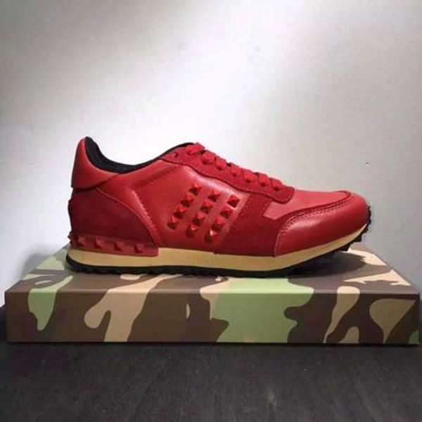 

stud rockrunner camouflage trainers designer shoes mesh real leather combo rock runner sneakers for men women rubber sole 35-46, Black