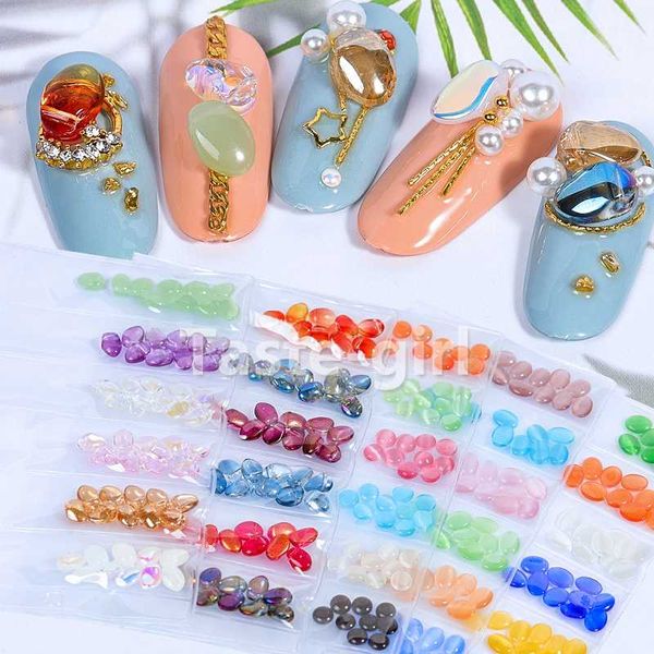 

new arrival 60pcs fake nails accessories gem glitter 3d nail art decorations rhinestones stone manicure supplies tool gzs, Silver;gold
