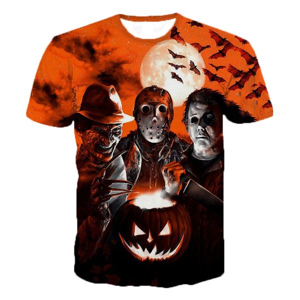 

новые моды мужчины / женщины freddy джейсон убийцы фильмы ужасов harajuku летний стиль смешные 3d печати случайные футболки h233, White;black